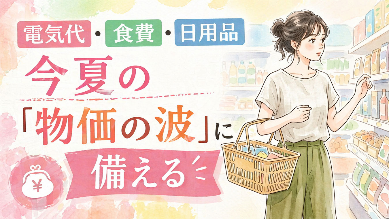 スーパーで商品を見比べる女性