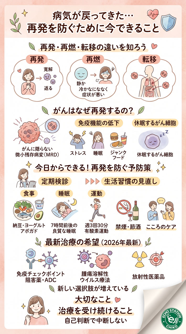 「病気がまた戻ってきた…」再発を防ぐために今できること、最新治療の希望まで インフォグラフ