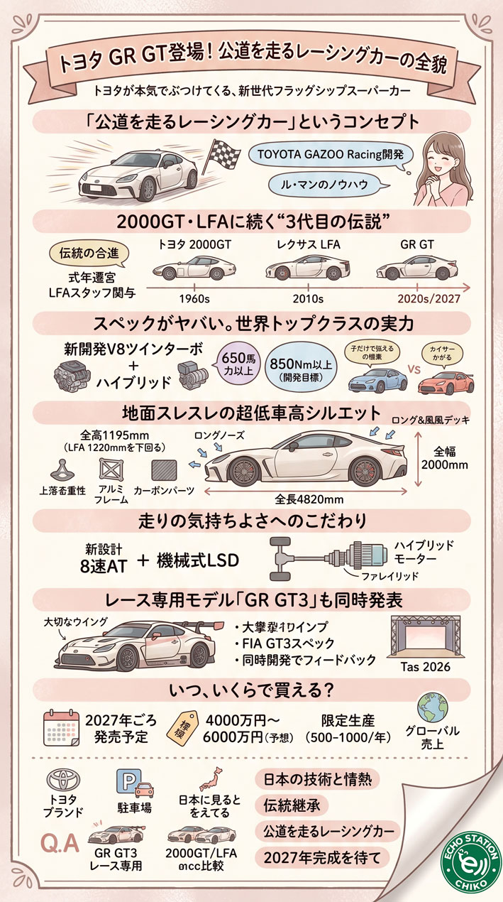 トヨタ GR GT登場!公道を走るレーシングカーの全貌 インフォグラフ