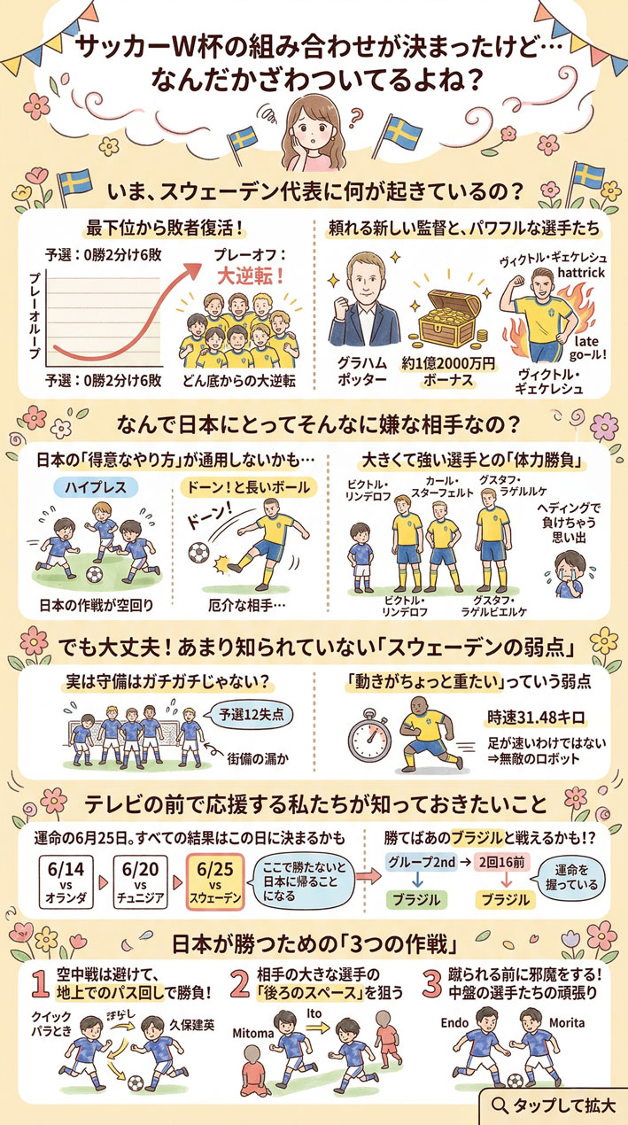 日本vsスウェーデン、実は最大の難敵だった?知らないと損するW杯グループFの真実 インフォグラフ