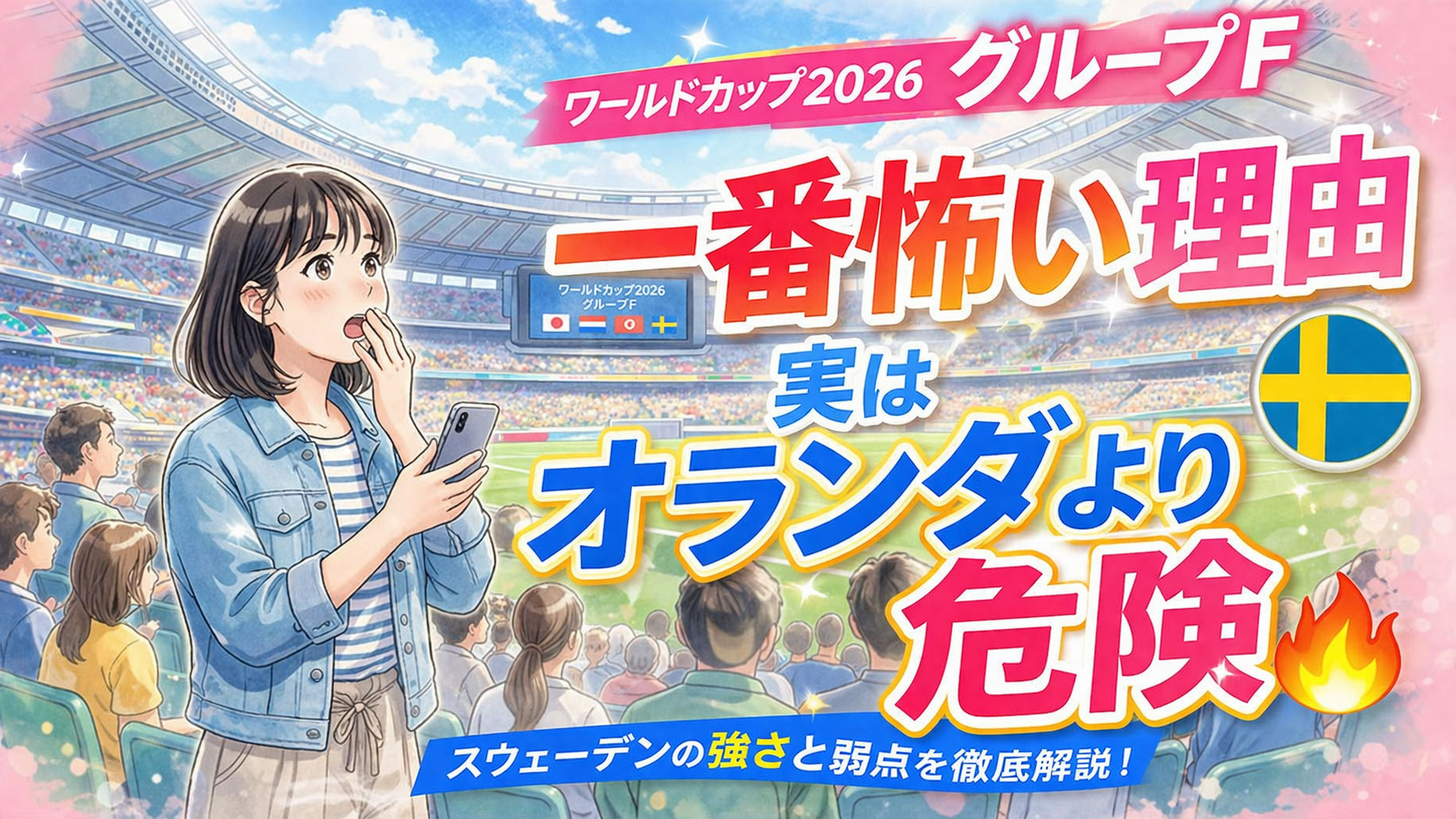 ワールドカップの雰囲気の中で日本代表に注目する女性 サムネイル 一番怖いの実はオランダよりスェーデン