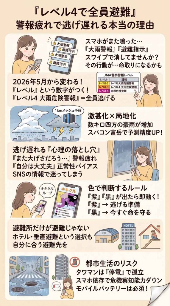 「レベル4で全員避難」警報疲れで逃げ遅れる人が続出する本当の理由インフォグラフ