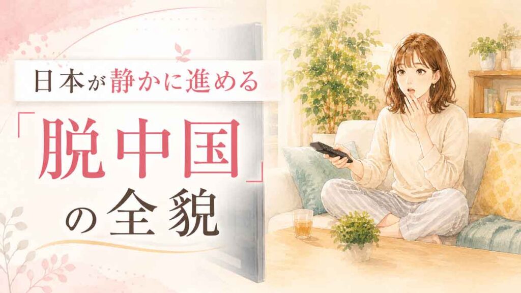 テレビのニュースを見ながら値上がりに驚いた表情の女性