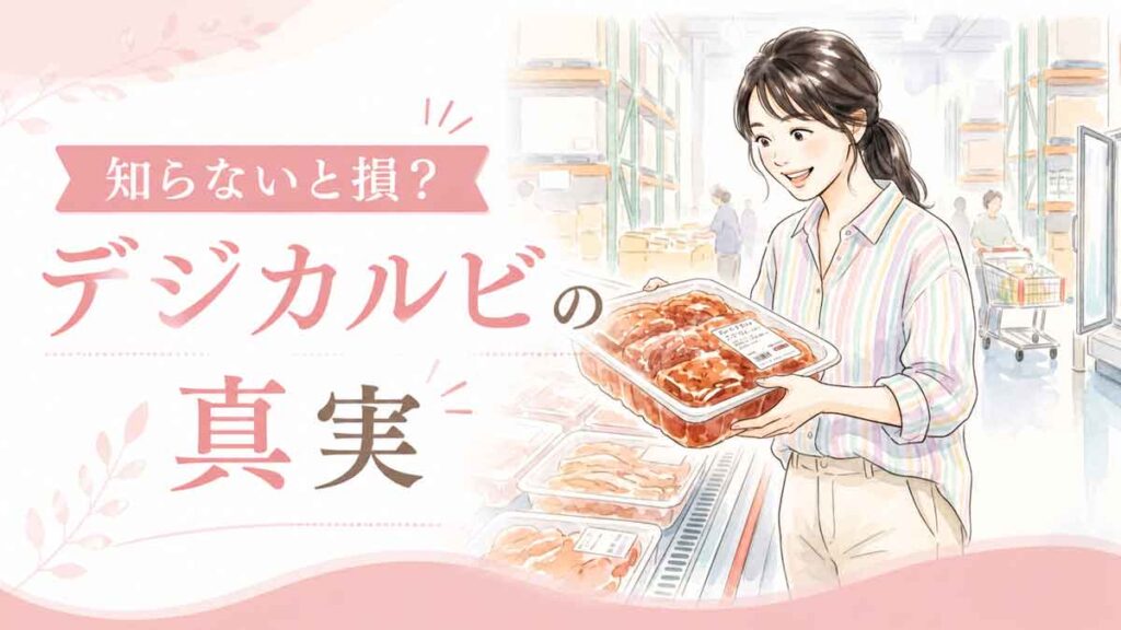 コストコでデジカルビを手に取る女性