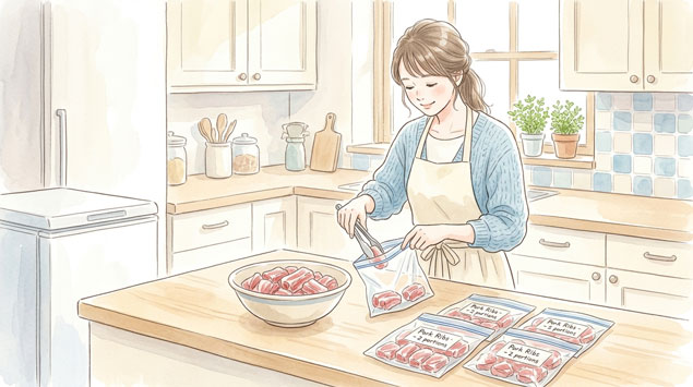 ▶小分けして保存する様子