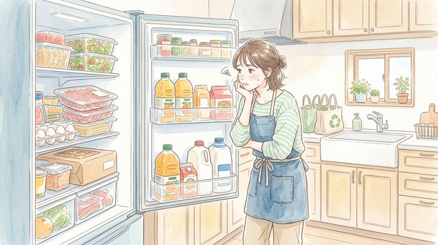 ▶冷蔵庫に入りきらない大容量パックのイメージ