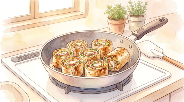 ▶ フライパンで焼かれたハイローラーの写真