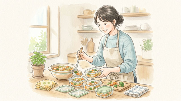 ▶ 小分けして保存する様子