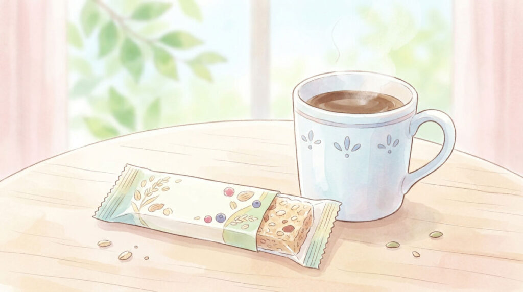 ▶ プロテインバーとコーヒー