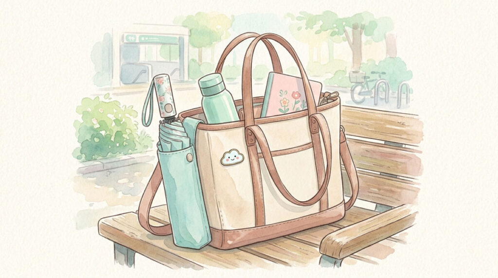 ▶ 通勤バッグと折りたたみ傘