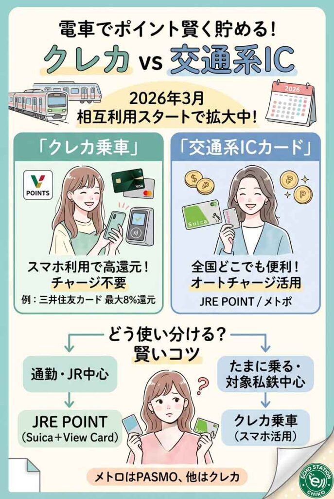 電車でポイントが貯まる時代に クレカ乗車と交通系ICカード、得する使い分けを整理してみた インフォグラフ