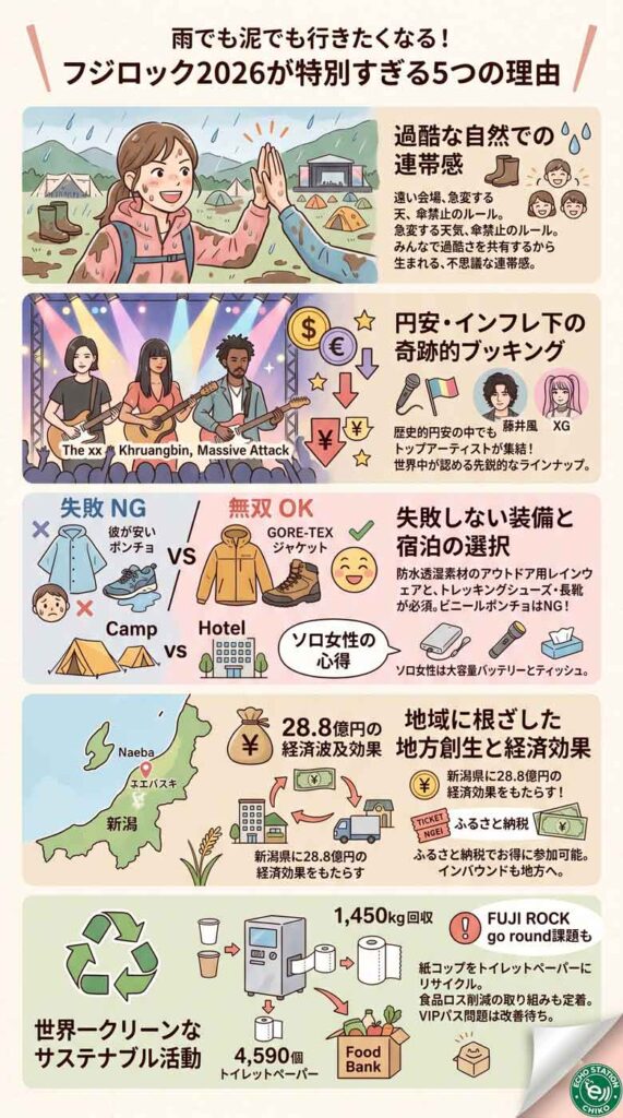 雨でも泥でも行きたくなる!フジロック2026が特別すぎる5つの理由インフォグラフ