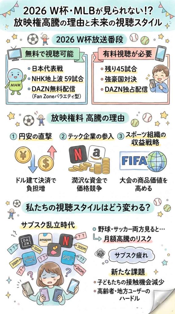 W杯・MLBが見られない!?放映権300億円高騰と、テレビで見れなくなった本当の理由インフォグラフ
