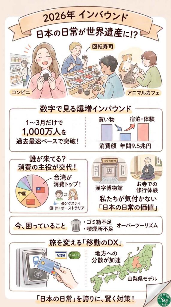 外国人が日本に来すぎ⁉ コンビニ・回転寿司が「世界遺産」になった理由を解説
