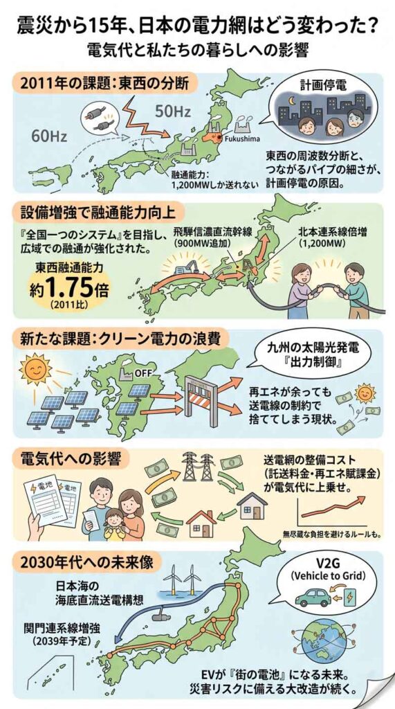 震災から15年、日本の電力網はどう変わった？電気代と私たちの暮らしへの影響を解説 インフォグラフ