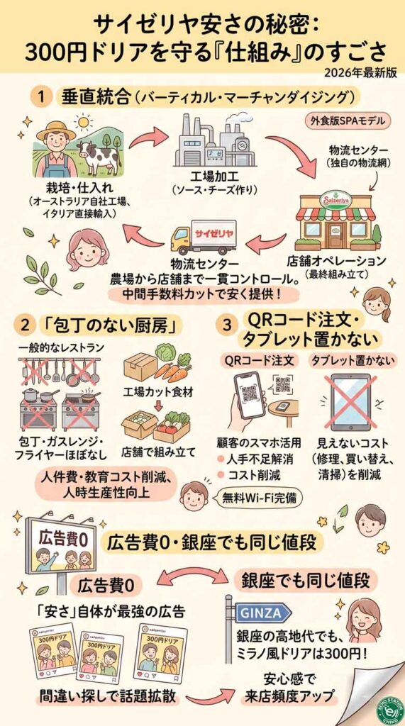 サイゼリヤがずっと安いのには理由があった。ドリア300円を守り続ける「仕組み」のすごさ インフォグラフ