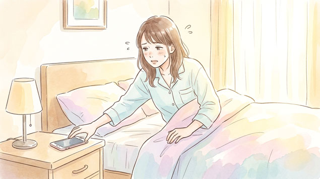▶スマホと上手に付き合う女性のイメージ