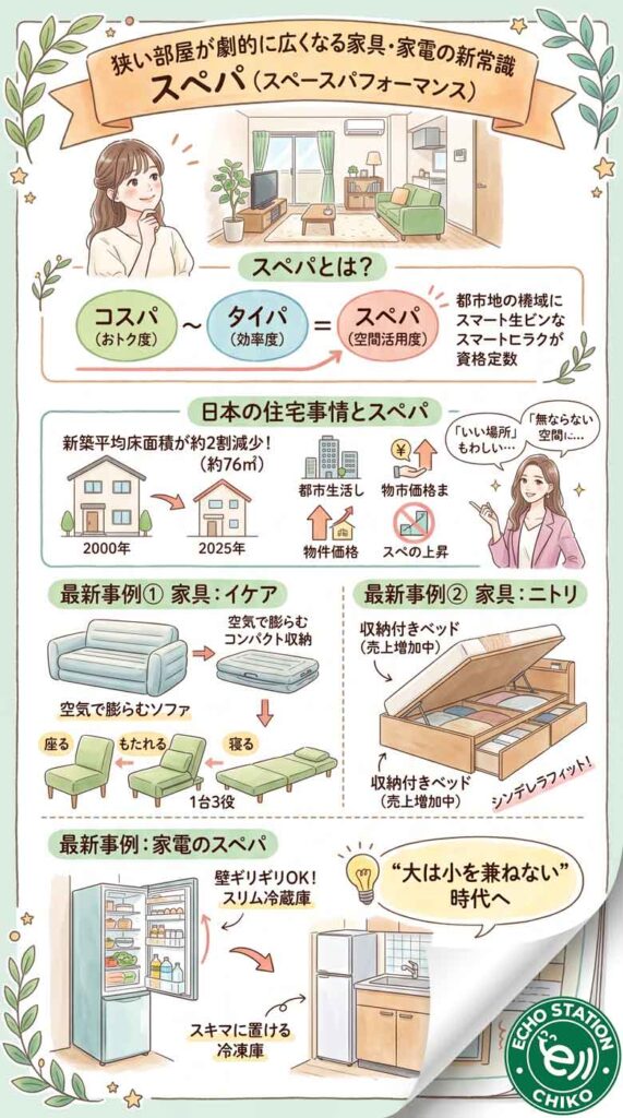 「スペパ」って知ってる？狭い部屋が劇的に広くなる家具・家電の新常識インフォグラフ
