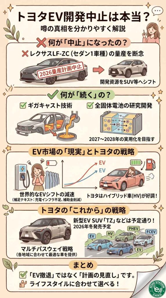 トヨタEV開発中止は本当？「撤退じゃない」理由と全固体電池の行方を解説インフォグラフ