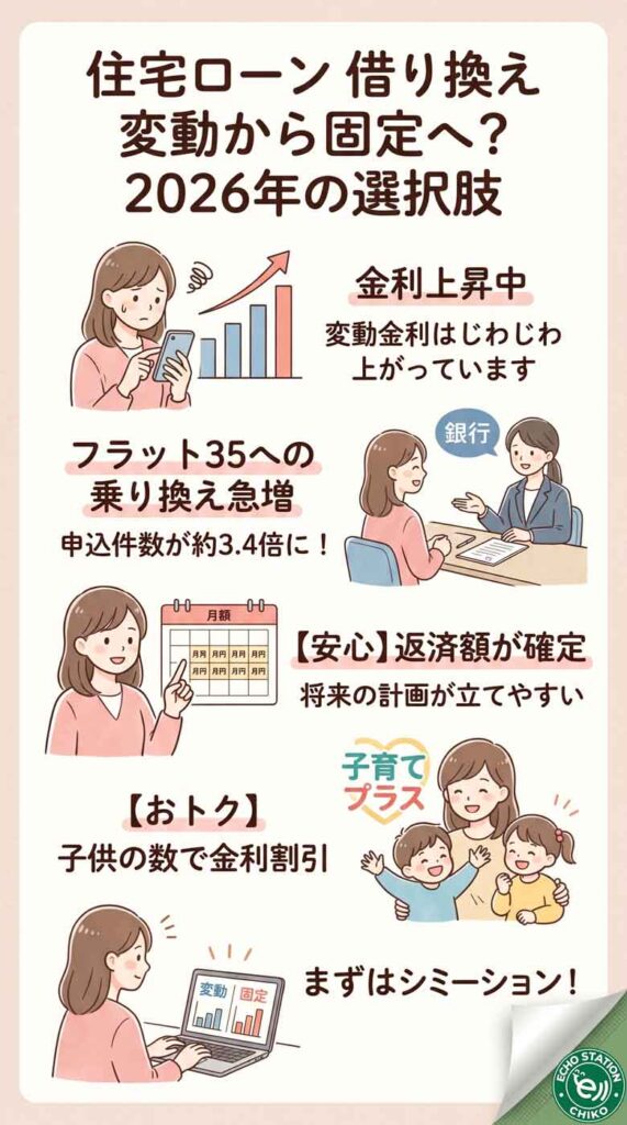 住宅ローン、変動から固定に借り換えるべき?知らないと損する2026年の選択肢
