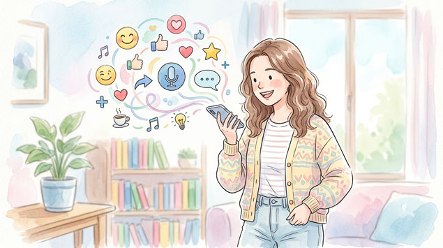 ▶音声で記号や絵文字を入力するイメージ