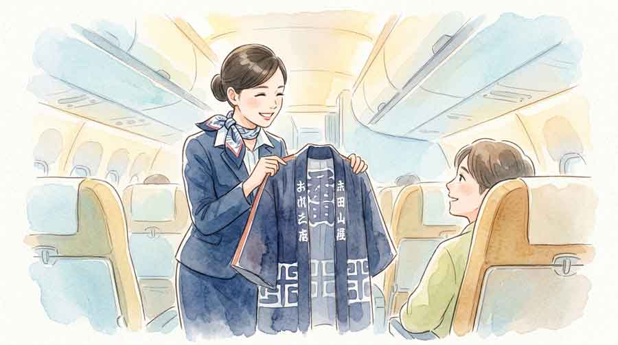 JAL法被 客室乗務員コンドン聡子さんの機転を表す笑顔の女性CA