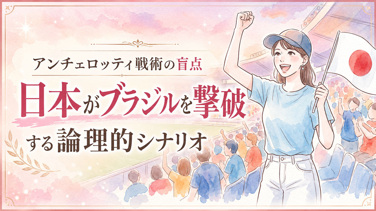 深夜に日本代表ユニフォームを着てソファで興奮しながらスマホを見る女性