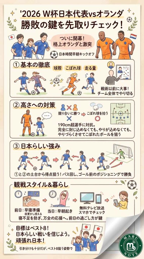 日本代表vsオランダ、W杯初戦の勝敗を分ける3つのポイントを先取りチェックインフォグラフ