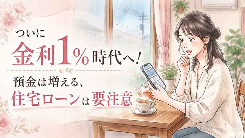 ニュースアプリで日銀の利上げ決定を見て驚く30代女性