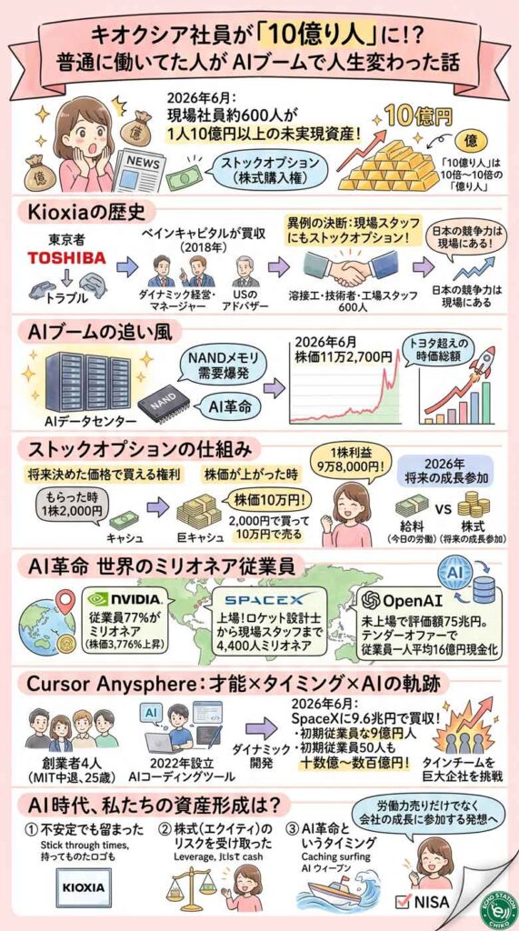 キオクシアの社員さんが「10億り人」に！？普通に働いてた人がAIブームで人生変わった話、私も他人事じゃなかった