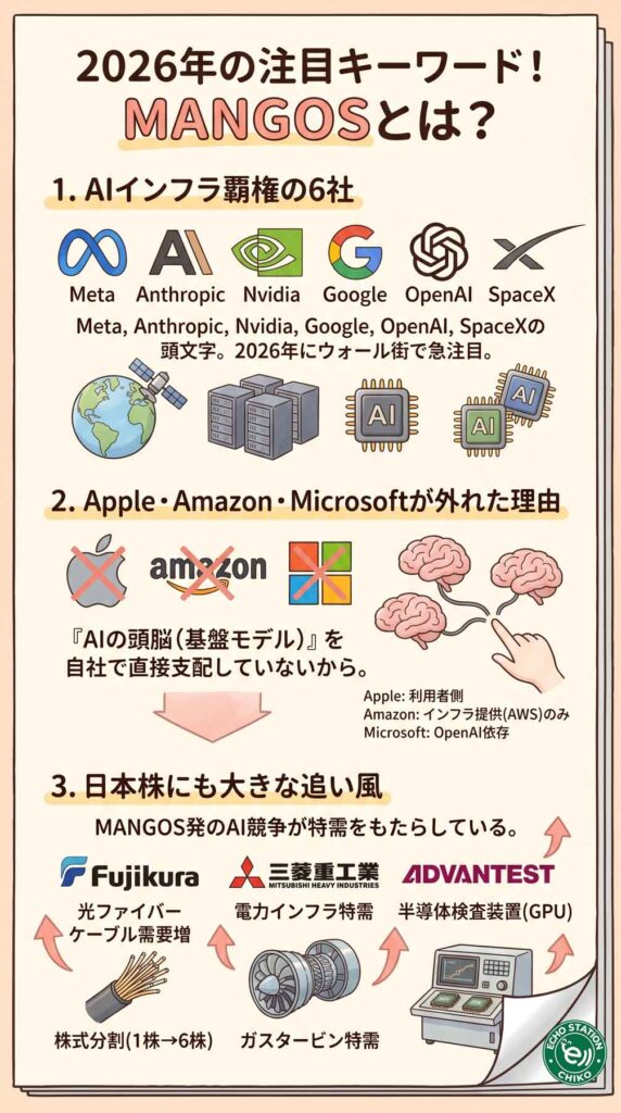 「MANGOS」って何?AppleもAmazonも外れた理由と、私たちの投資に意外な関係があったインフォグラフ