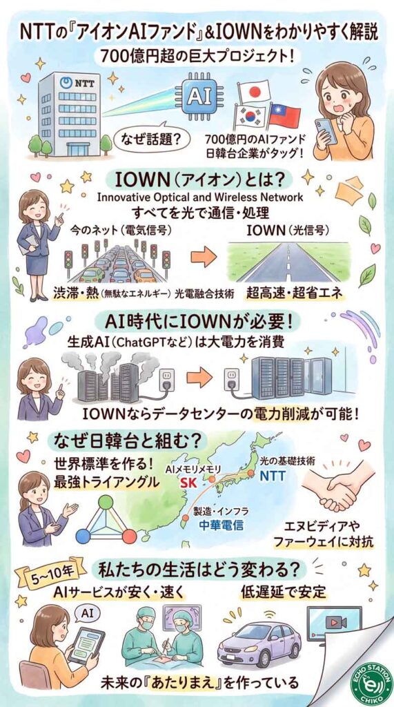 NTTが700億円のAIファンド?IOWN(アイオン)とは何か、私たちの生活との関係をわかりやすく解説インフォグラフ