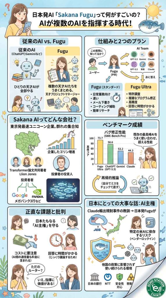 日本発のAIが、複数のAIを指揮する時代がきた。Sakana Fuguって何がすごいの?インフォグラフ