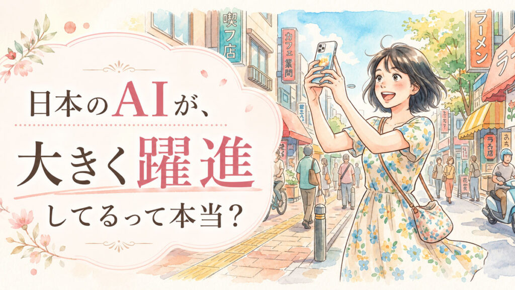スマートフォンを手に驚いた表情で夏の街角に立つ若い日本人女性