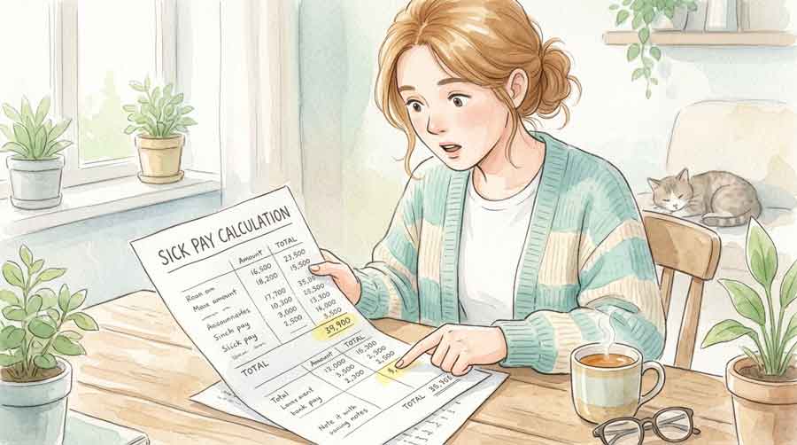 傷病手当金 計算結果を見て手取り額に驚く女性
