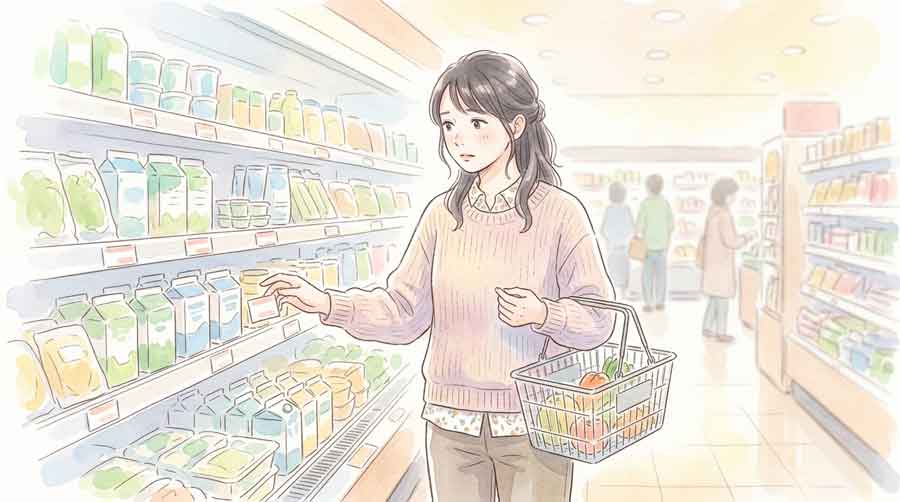 家計簿を見ながら将来の資金計画について考える女性