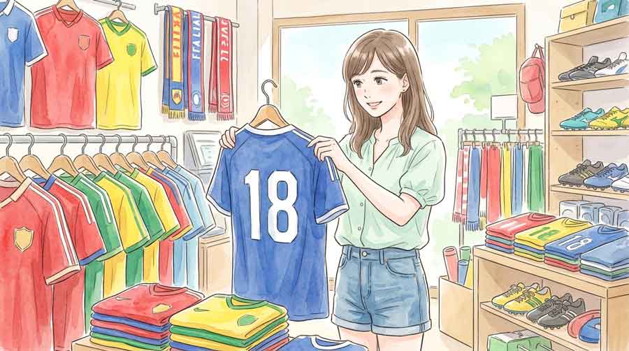 W杯の試合中継をスマホで見て感動している30代の日本人女性