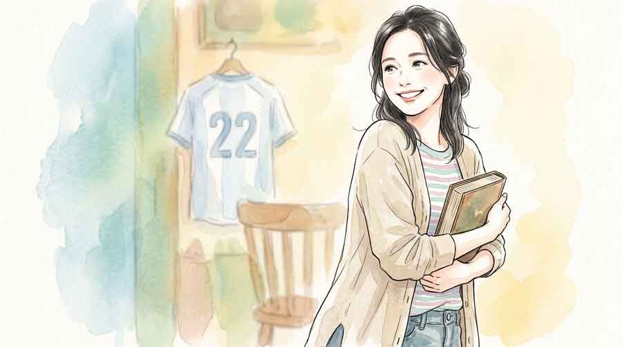 背番号22のユニフォームを着たサッカー選手のイメージイラスト