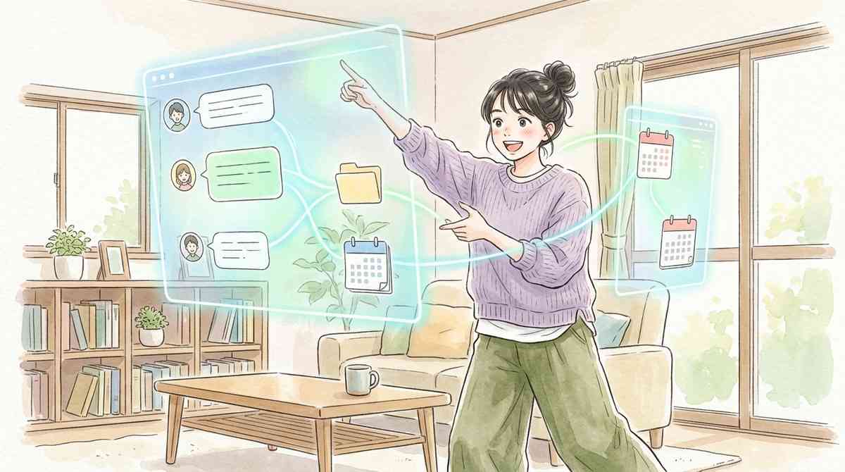 ChatGPT Workでスラックとドライブを自動連携させる様子