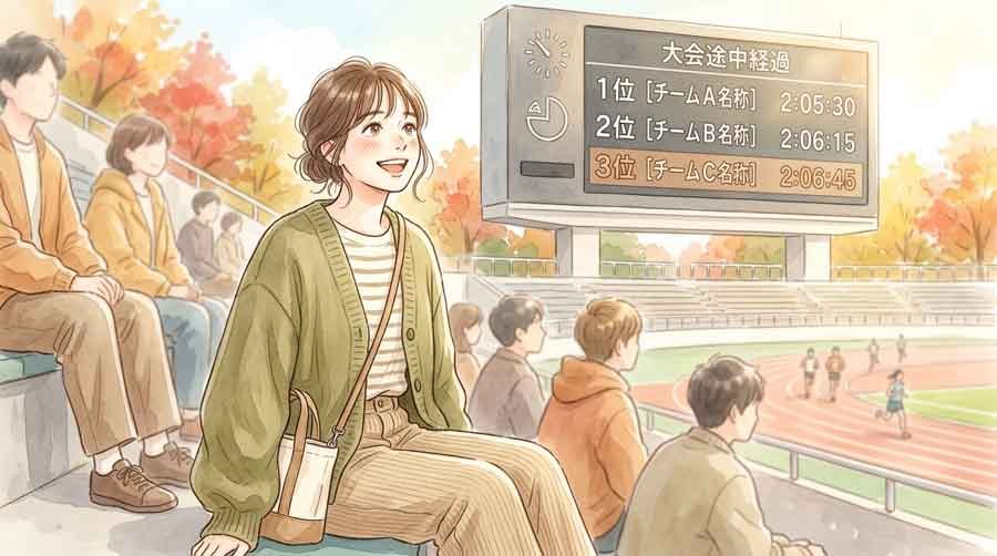 全日本大学駅伝関東選考会で力走する大東文化大学の選手のイラスト