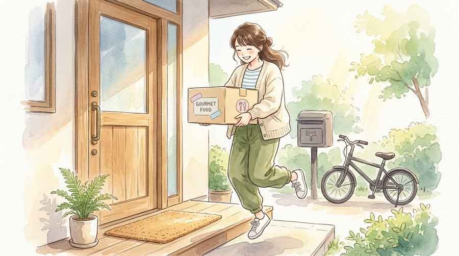ふるさと納税の仕組みと自己負担2000円を図解した水彩イラスト