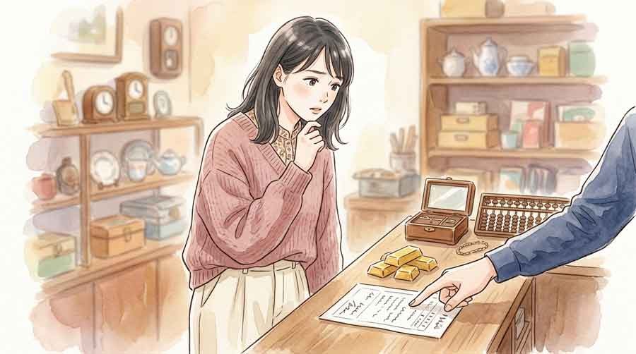 金価格の高騰を示すグラフを驚いた表情で見つめる女性