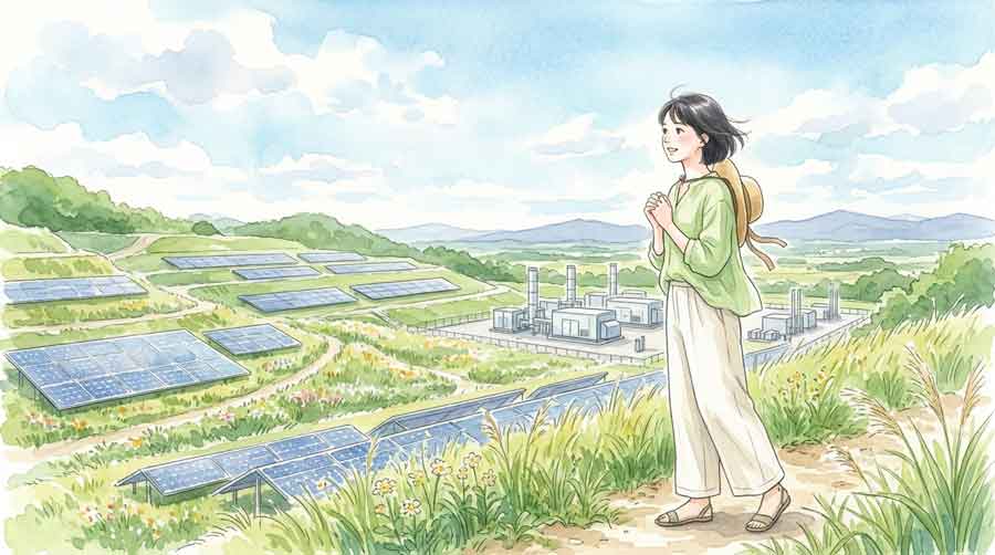 燃やせないごみの増加と埋立地発電の未来を考える女性