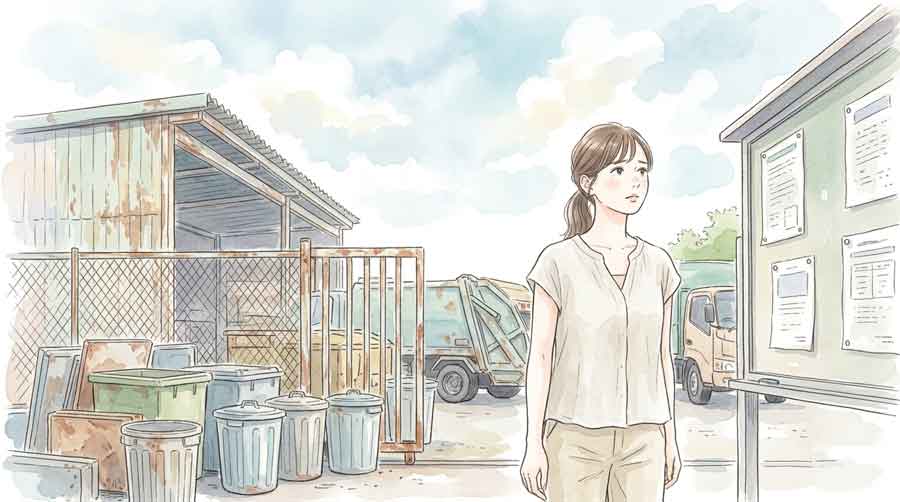 自治体のごみ処理施設老朽化と職員不足を心配する女性