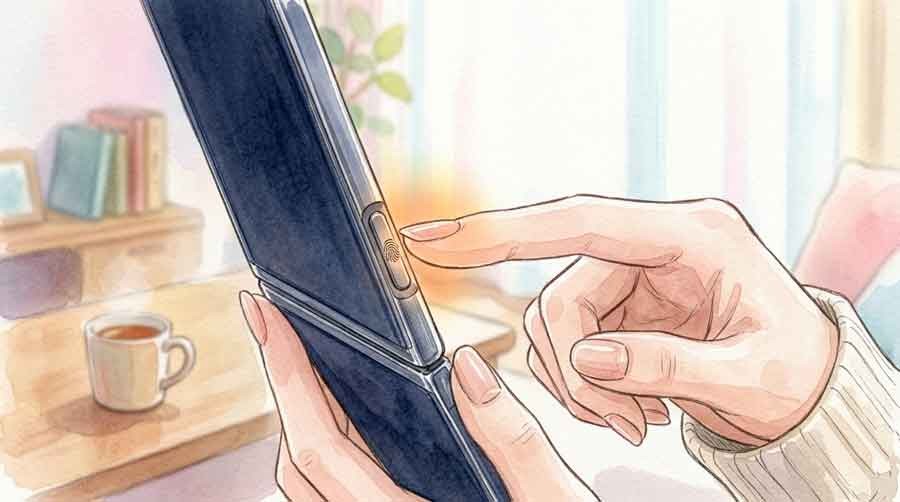 Face ID廃止とTouch ID復活のスペックを確認する女性のイメージ