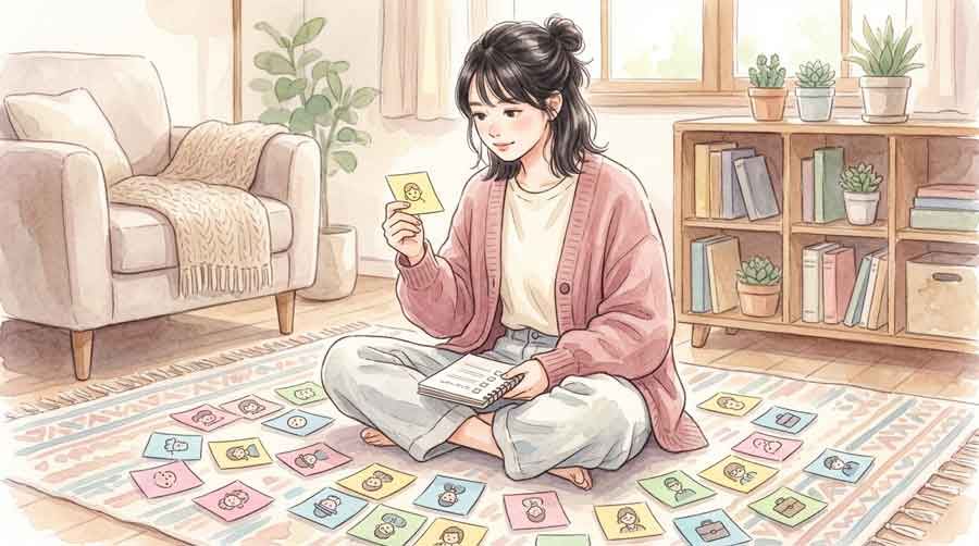 自分が給付付き税額控除の対象かどうかをチェックリストで確認する女性