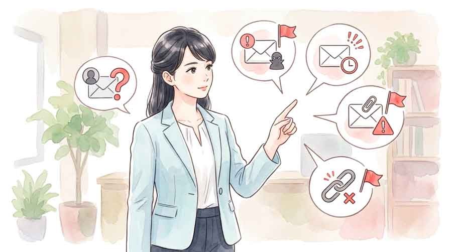 不正なQRコードでグループに侵入される様子を示す水彩イラスト