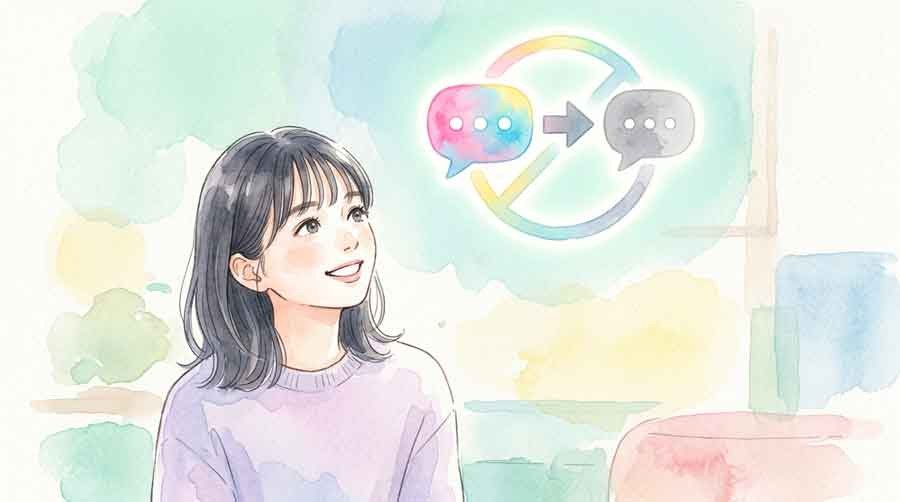 LINE無料スタンプがブロックで灰色になる仕組みを示す水彩イラスト