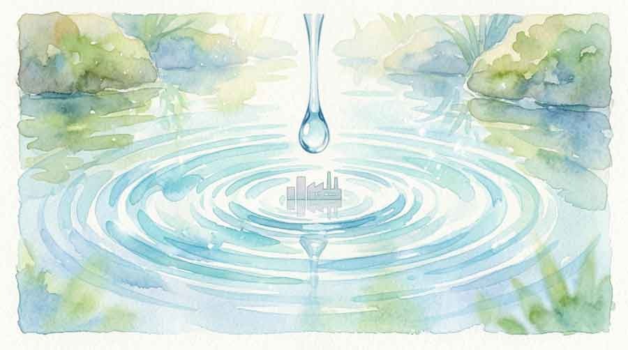 44兆ドルの経済リスクを象徴する熊本の地下水と自然の恵みを描いたイラスト