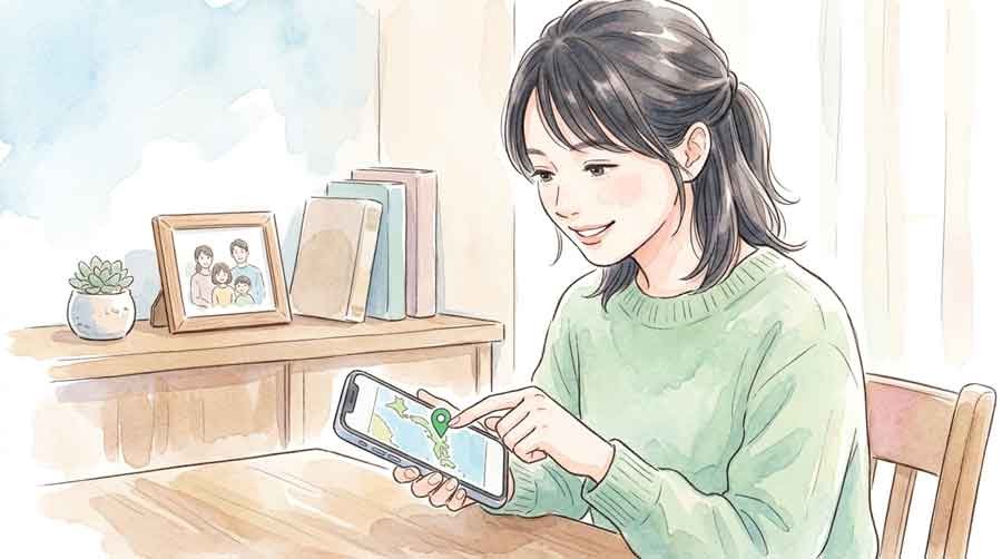 NHK ONE防災アプリの受信料と契約画面を確認する女性
